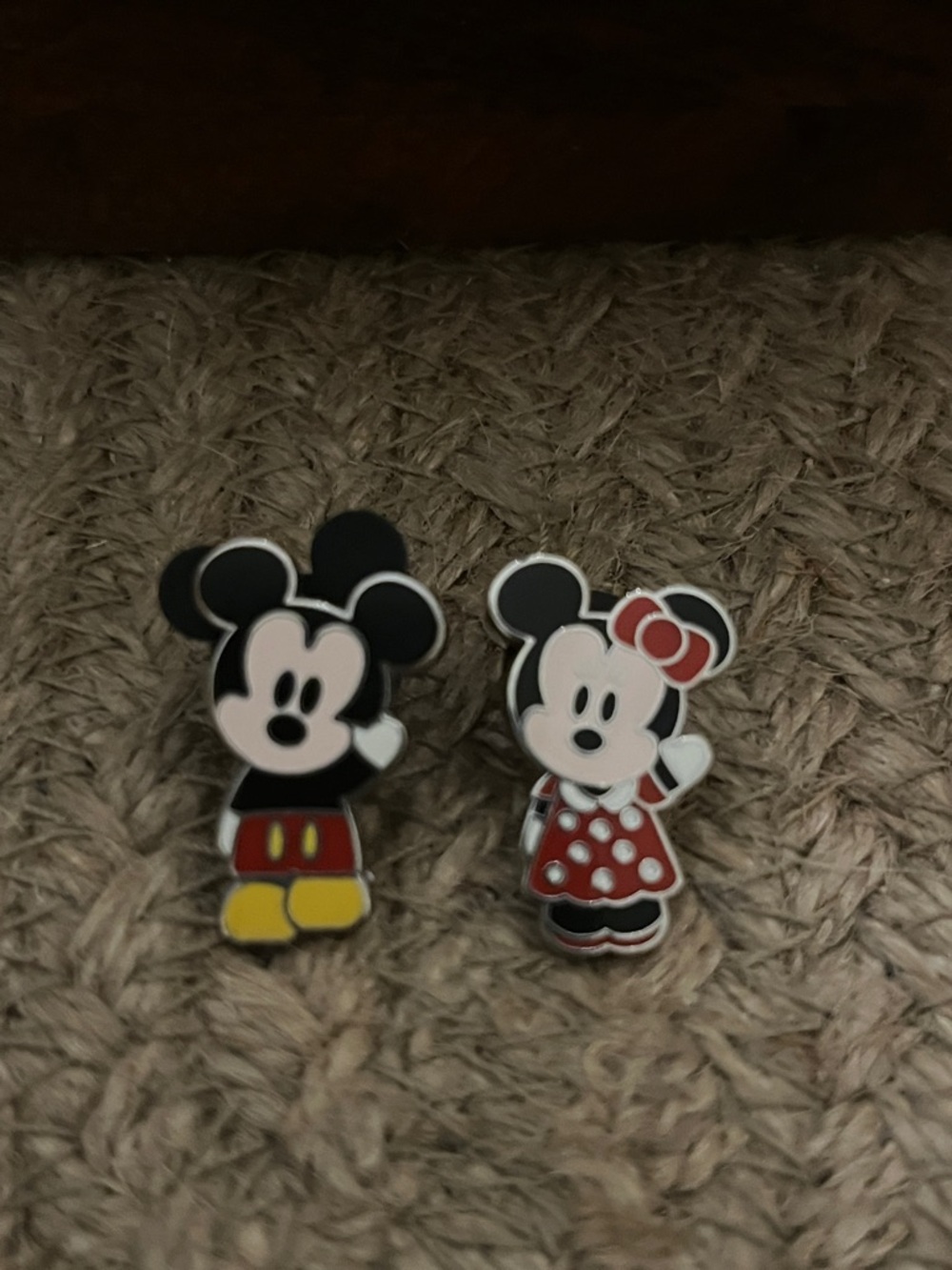 Vintage Mickey & Minnie Enamel Pin Set - 2006